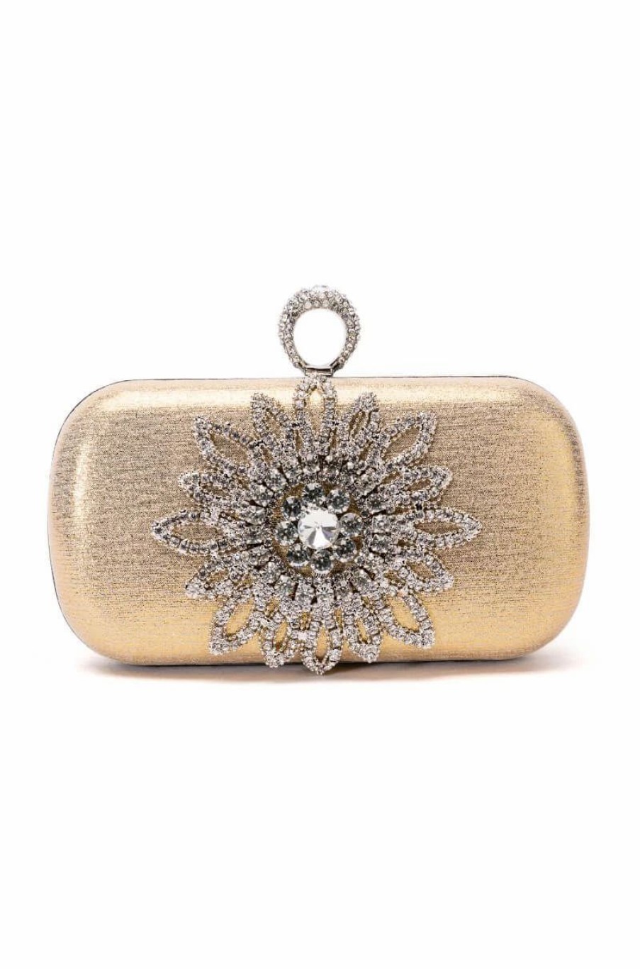 Handbags, Clutches & Wallets * | Straight Flexing Embellished Clutch Gold Multi