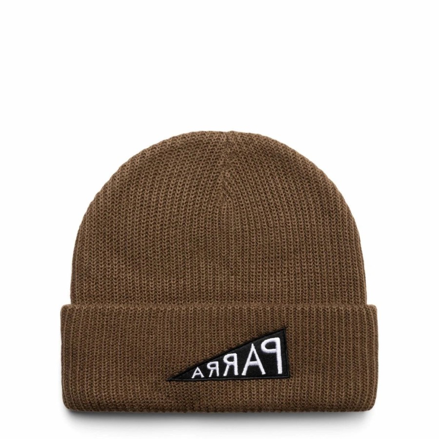 Headwear * | By Parra Mirrored Flag Logo Beanie Camel