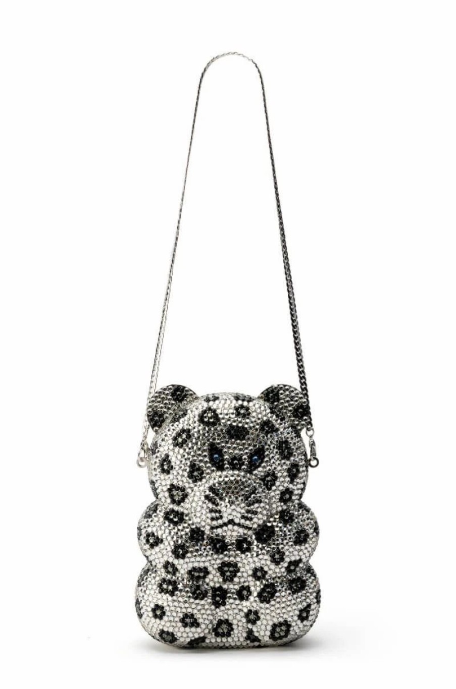 Handbags, Clutches & Wallets * | Cheetah Girl Blinged Clutch Silver Multi