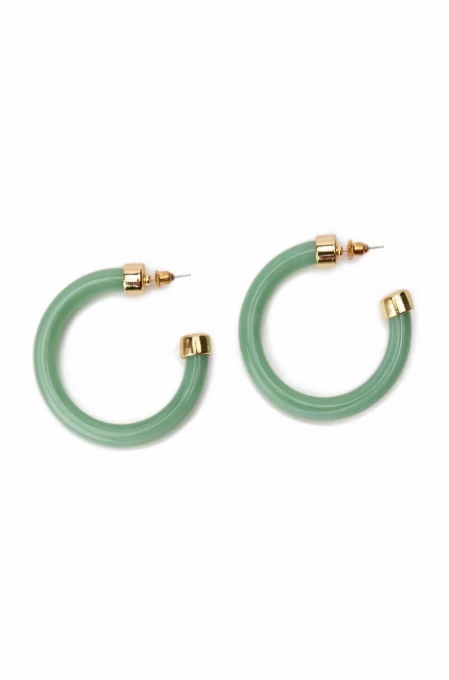 Jewelry * | Inner Peace Hoops Light Green