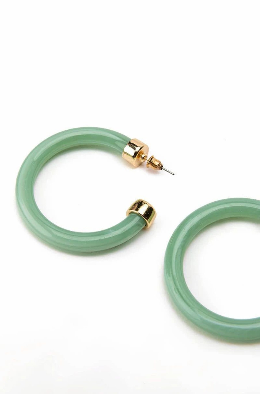 Jewelry * | Inner Peace Hoops Light Green