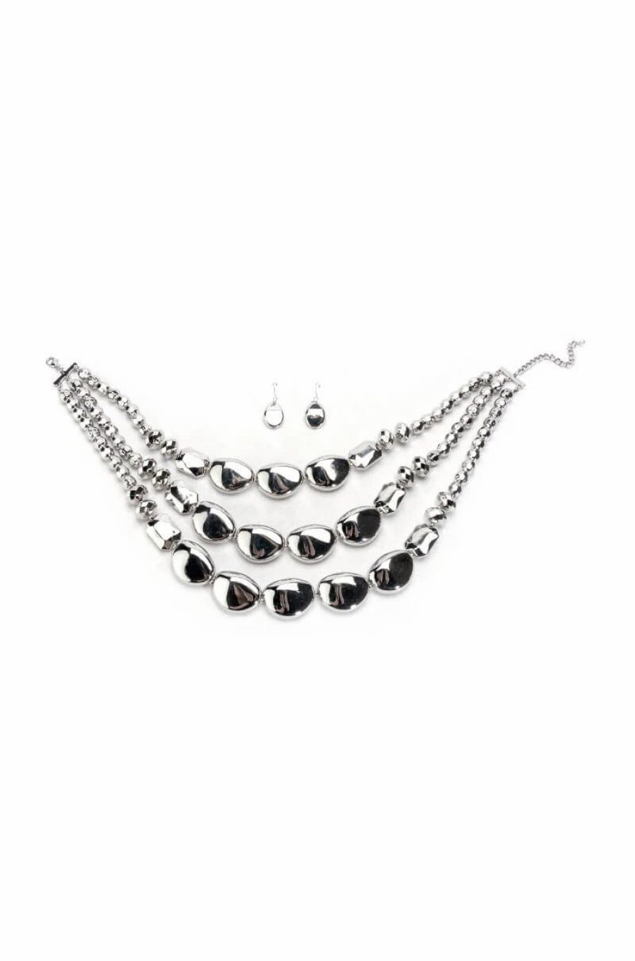 Jewelry * | Au Naturale Layered Necklace Set Silver