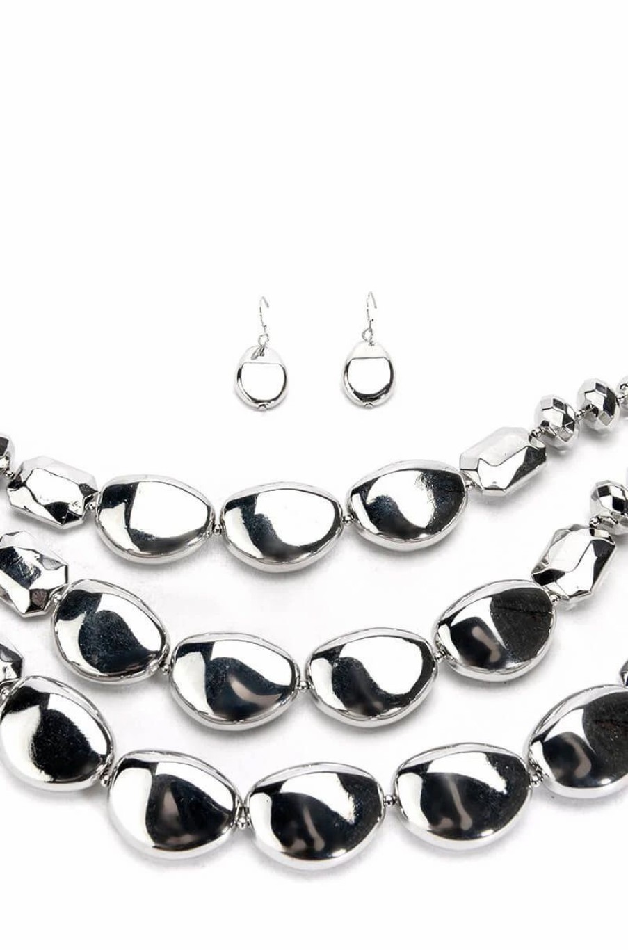 Jewelry * | Au Naturale Layered Necklace Set Silver