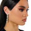 Jewelry * | All Eyes On Me Rhinestone Drop Earrings Silver