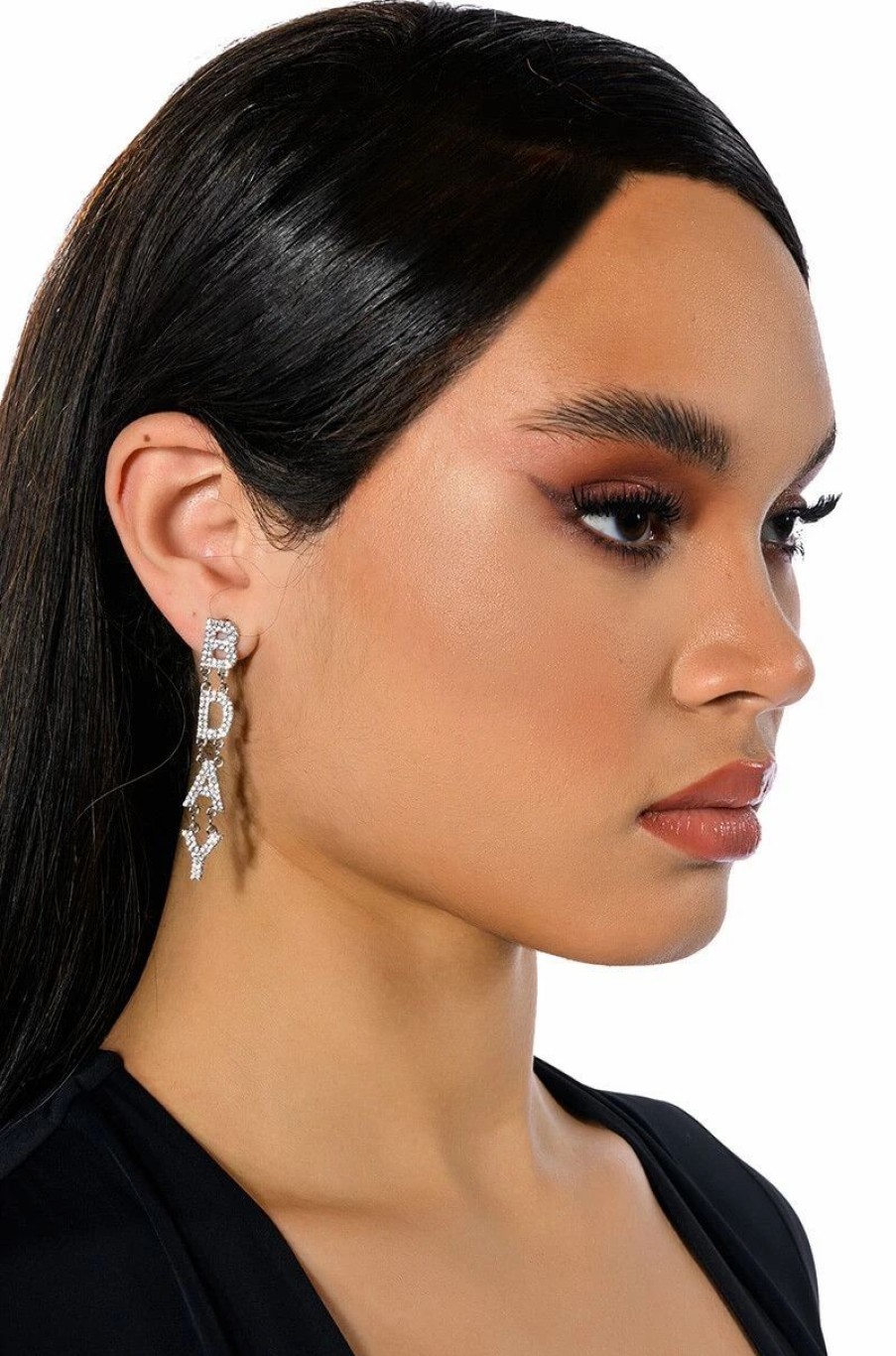 Jewelry * | All Eyes On Me Rhinestone Drop Earrings Silver