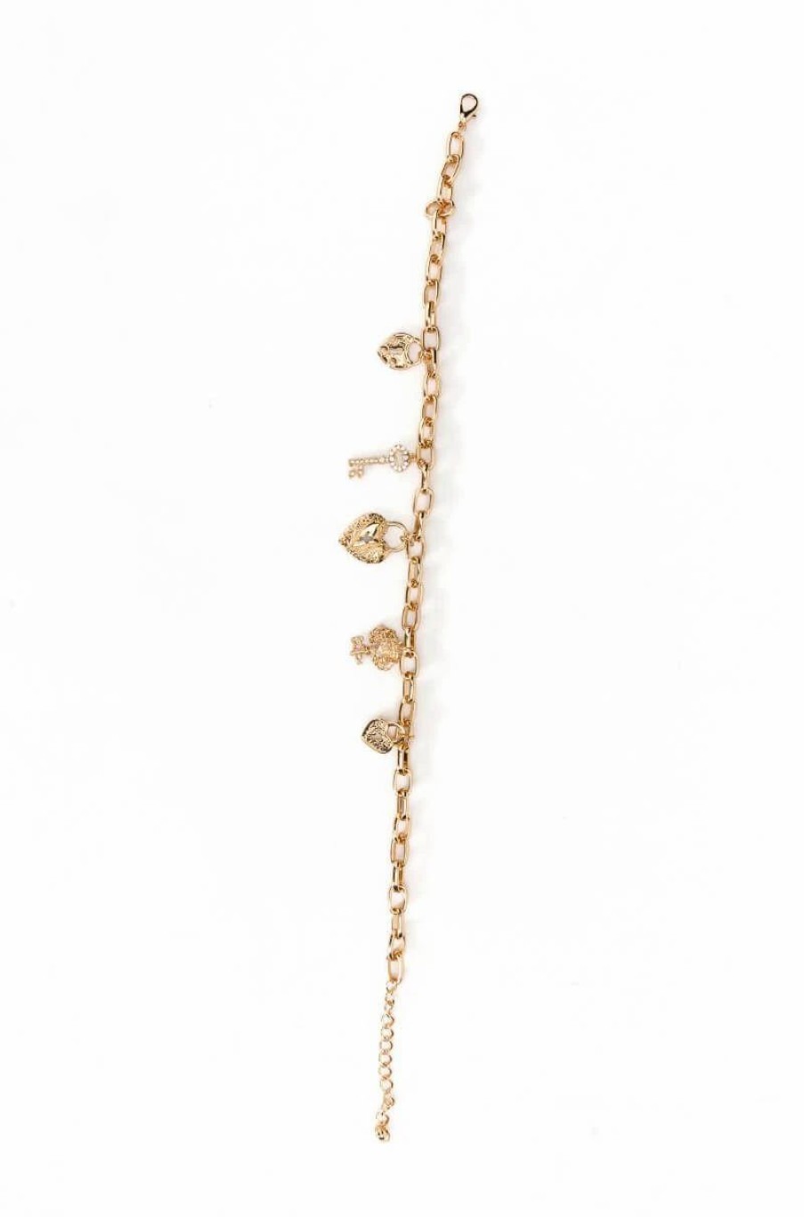 Jewelry * | Locked Down Charm Chain Necklace Gold