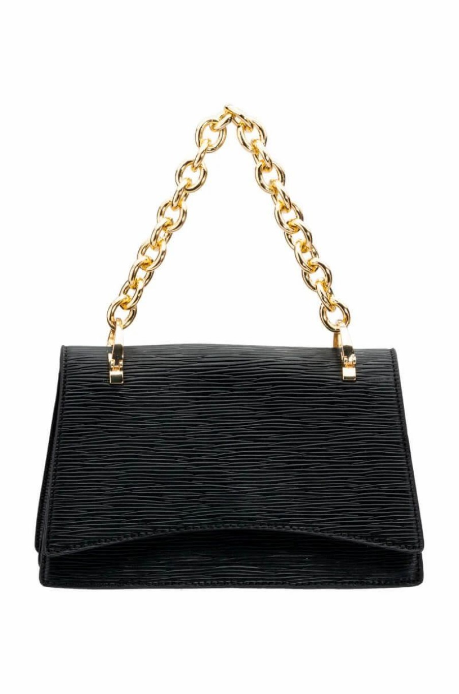 Handbags, Clutches & Wallets * | Phoenix Purse With Gold Chain Black