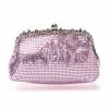 Handbags, Clutches & Wallets * | Walk It Out High Shine Embellished Chainmail Clutch Pink