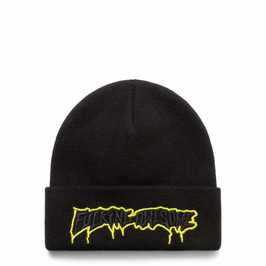 Headwear * | Fucking Awesome Running Logo Cuff Beanie Black