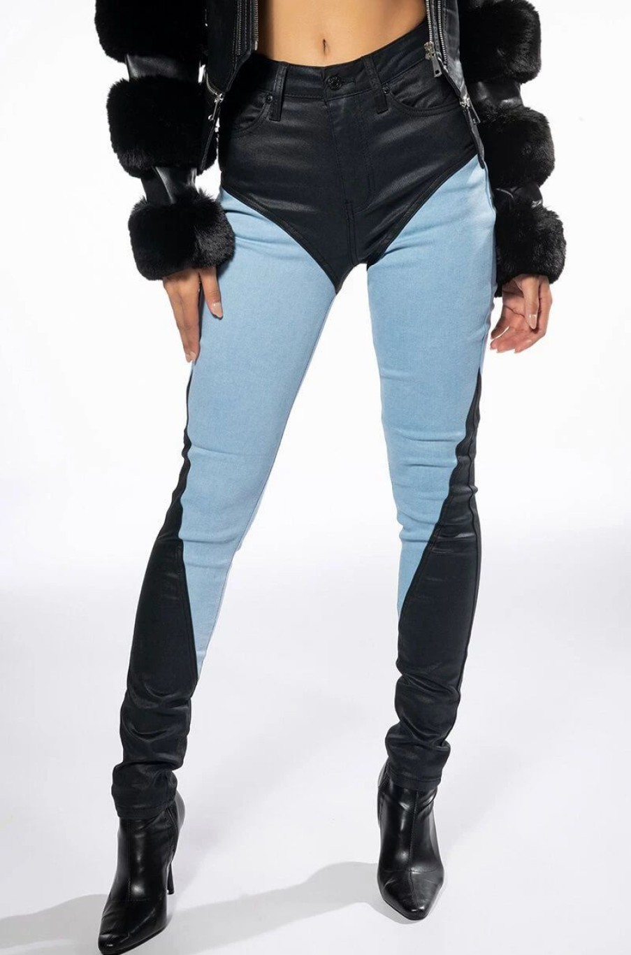 Denim * | The Way She Moves Skinny Jeans Black Multi