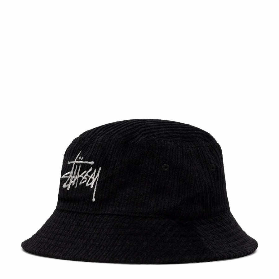 Headwear * | Stussy Corduroy Big Basic Bucket Hat Black