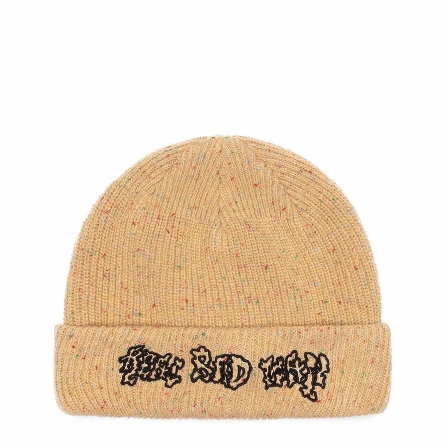 Headwear * | Real Bad Man Wild Record Knit Beanie Light Brown