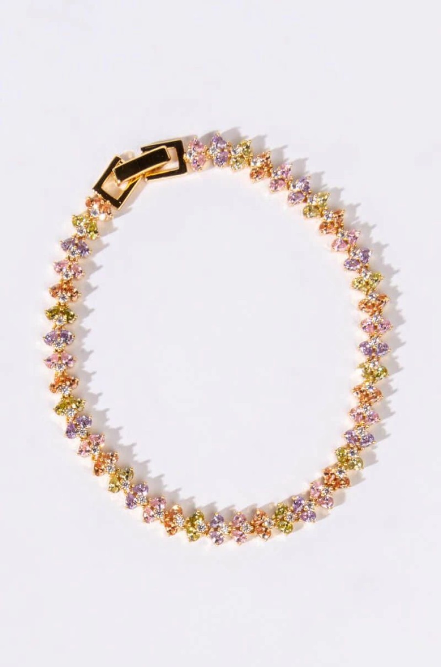 Jewelry * | Shame On Me Cz Bracelet Gold Multi