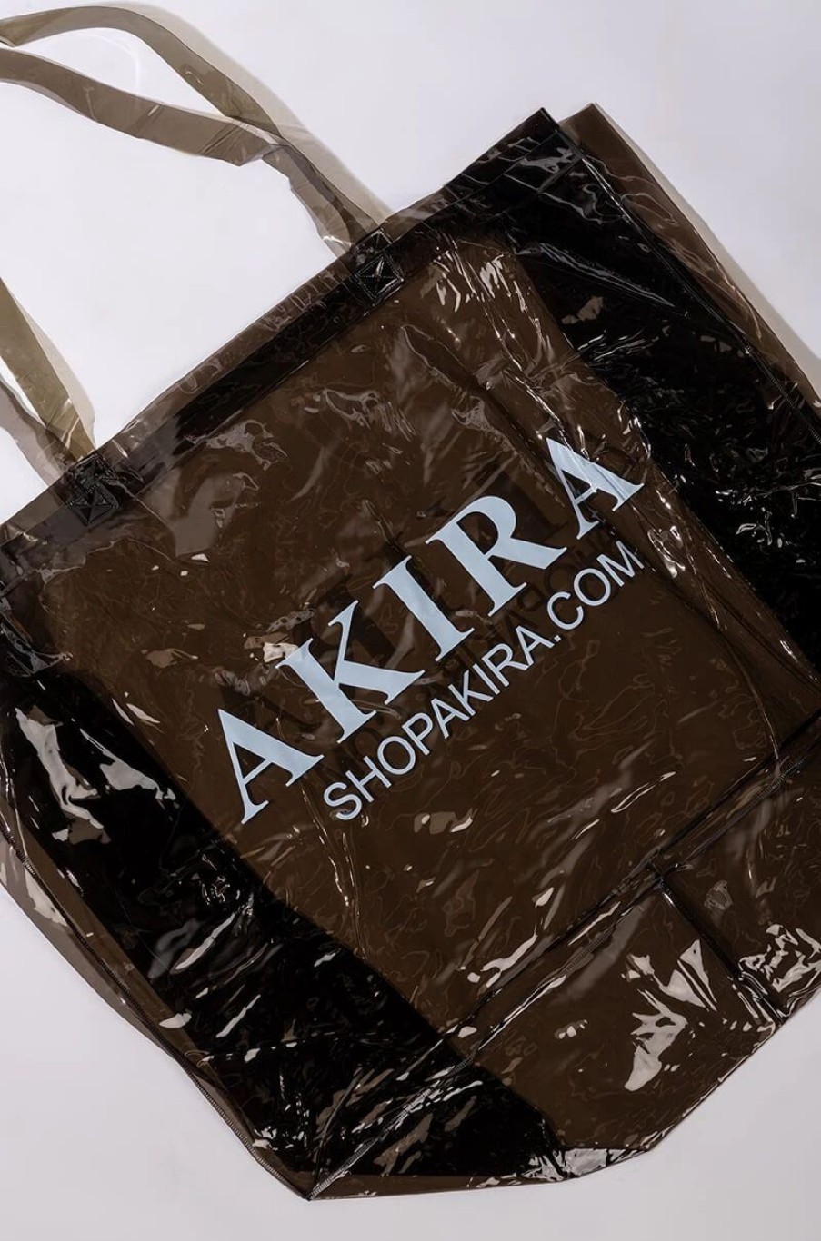 Handbags, Clutches & Wallets * | Akira Pvc Xxl Shopping Bag Black Clear