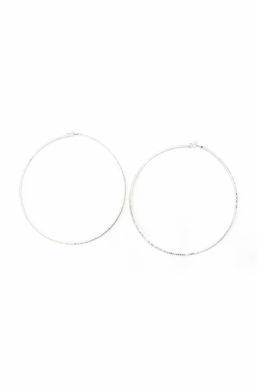 Jewelry * | Sparkle 100Mm Rhinestone Hoops Silver