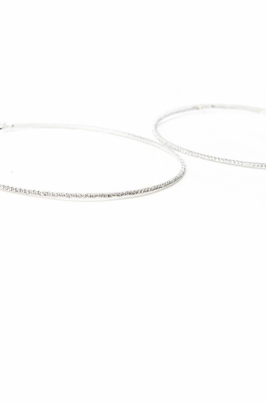 Jewelry * | Sparkle 100Mm Rhinestone Hoops Silver