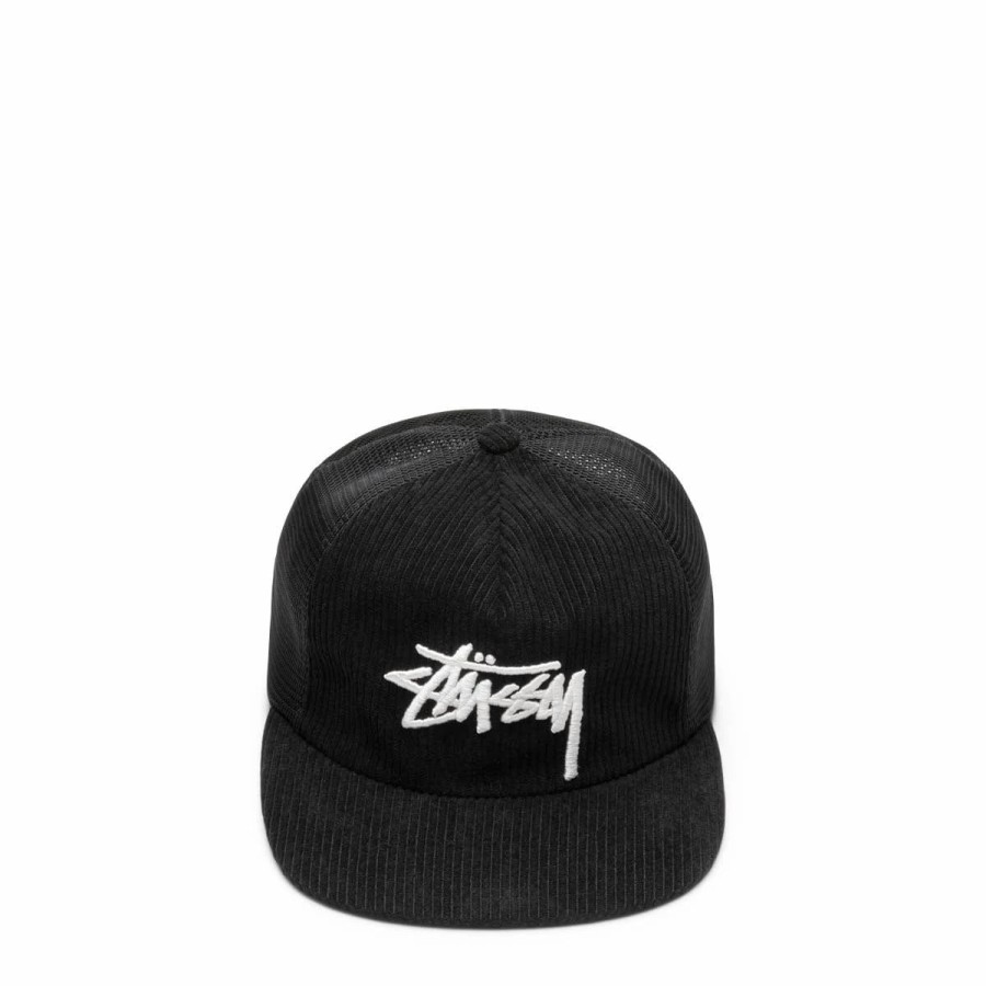 Headwear * | Stussy Corduroy Trucker Cap Black