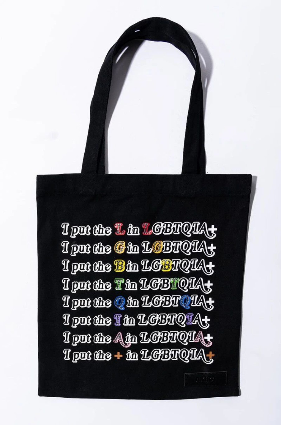 Handbags, Clutches & Wallets * | Lgbtqia Oversized Canvas Tote Black