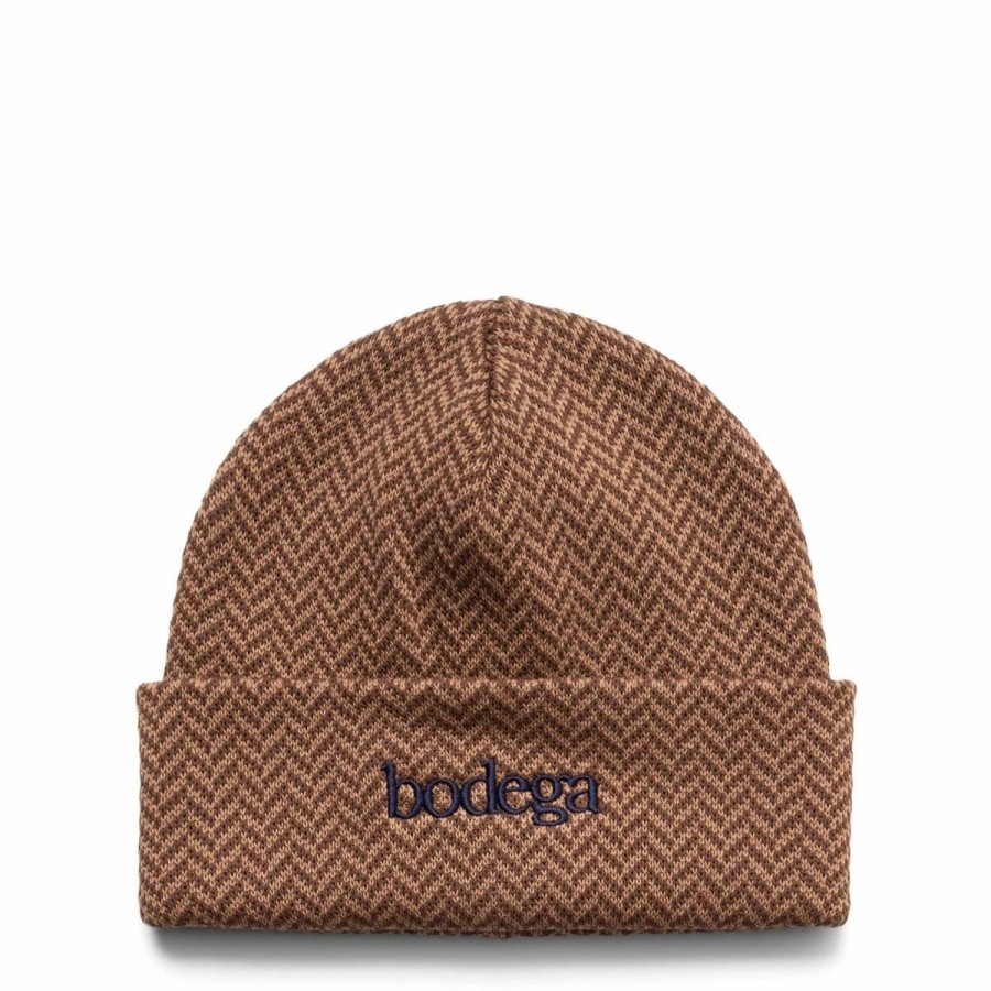 Headwear * | Bodega Herringbone Beanie Brown