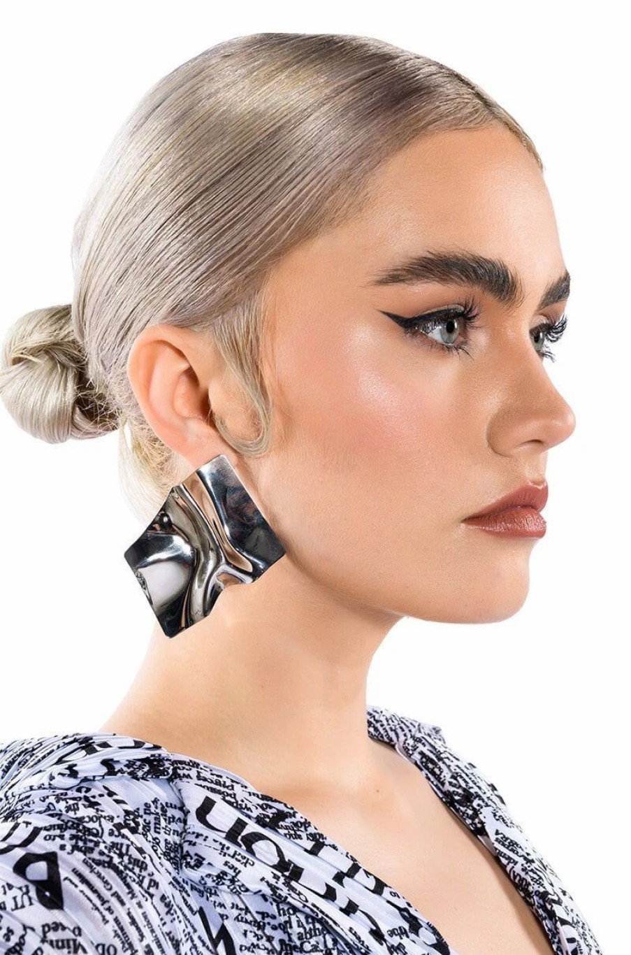 Jewelry * | Mirror Mirror Oversized Studs Silver