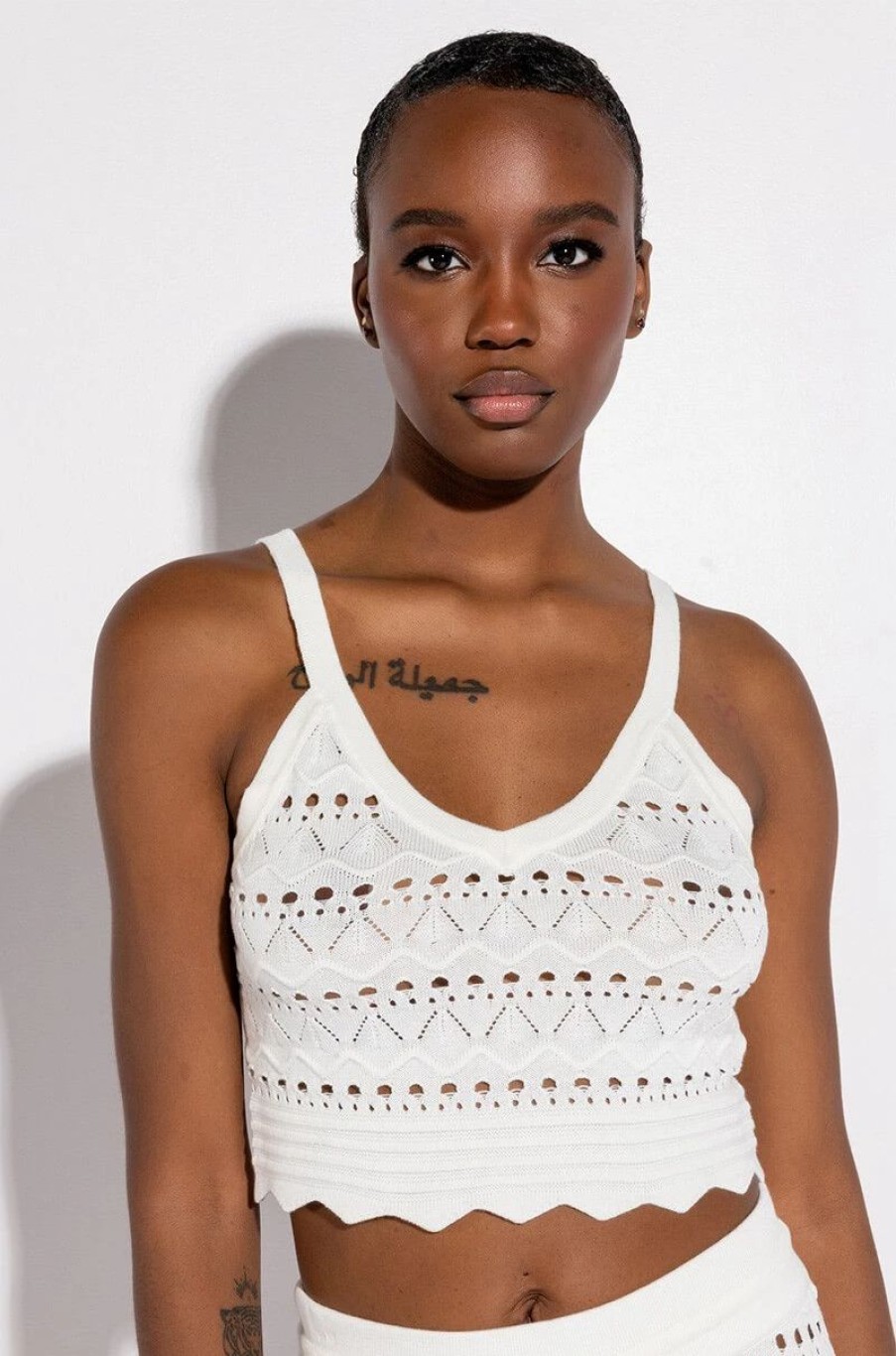 Crop Tops & Bralettes * | Resort Ready Knit Bralette Ivory