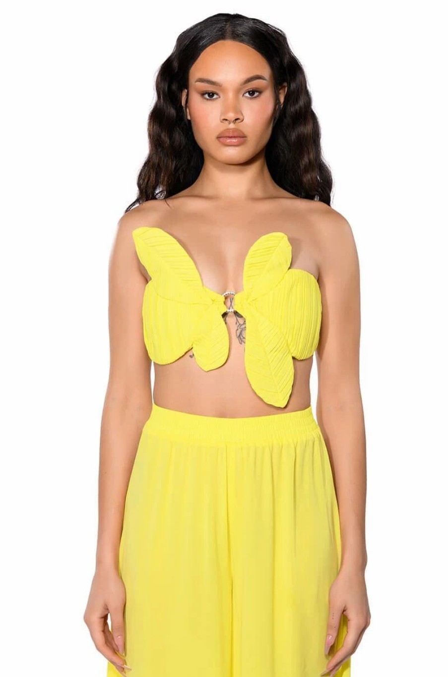 Crop Tops & Bralettes * | Sunshine Baby Strapless Crop Top Yellow