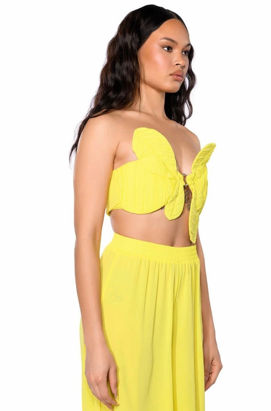 Crop Tops & Bralettes * | Sunshine Baby Strapless Crop Top Yellow