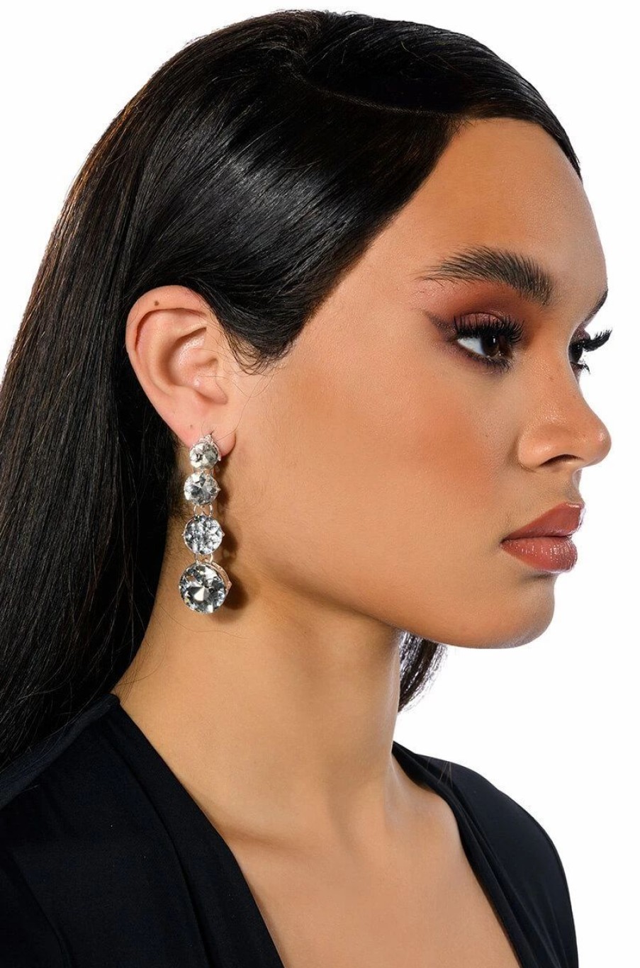 Jewelry * | Better Believe Embellished Drop Earrings Silver