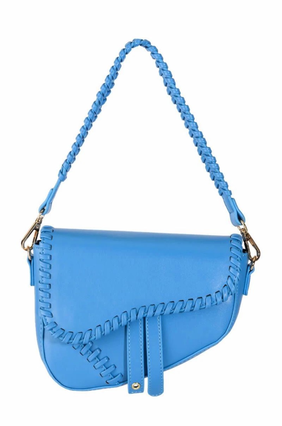 Handbags, Clutches & Wallets * | Azure Cross Stitch Pu Purse Blue