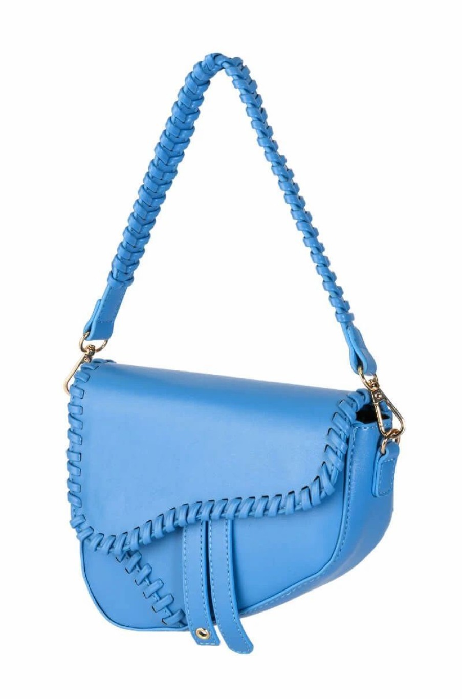 Handbags, Clutches & Wallets * | Azure Cross Stitch Pu Purse Blue