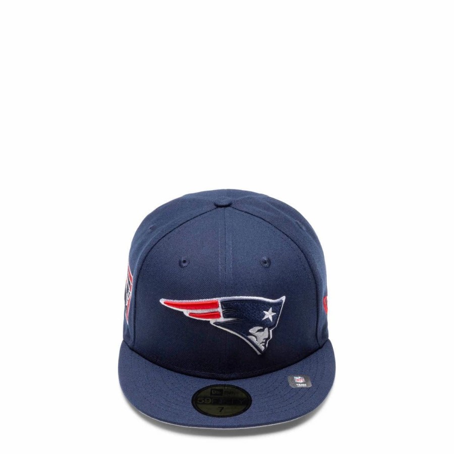 Headwear * | New Era 59Fifty New England Patriots Bannerside Fitted Cap Blue