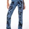 Denim * | Astrological Printed High Rise Straight Leg Jean Medium Blue Denim