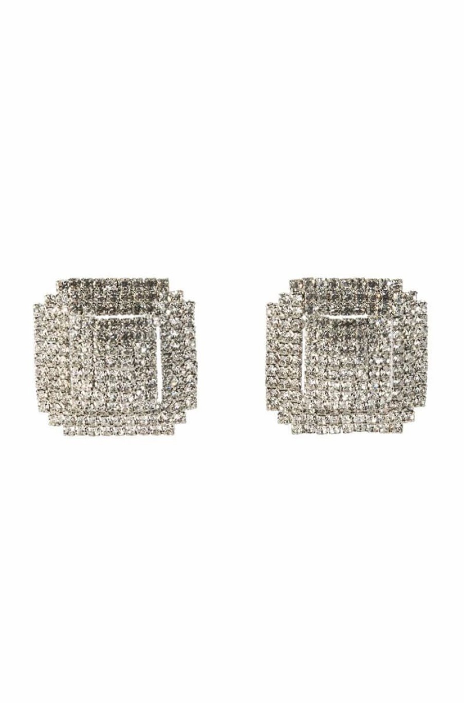 Jewelry * | Made Of Money Embellished Statement Studs Silver