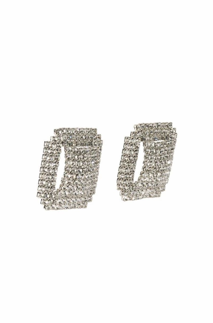 Jewelry * | Made Of Money Embellished Statement Studs Silver