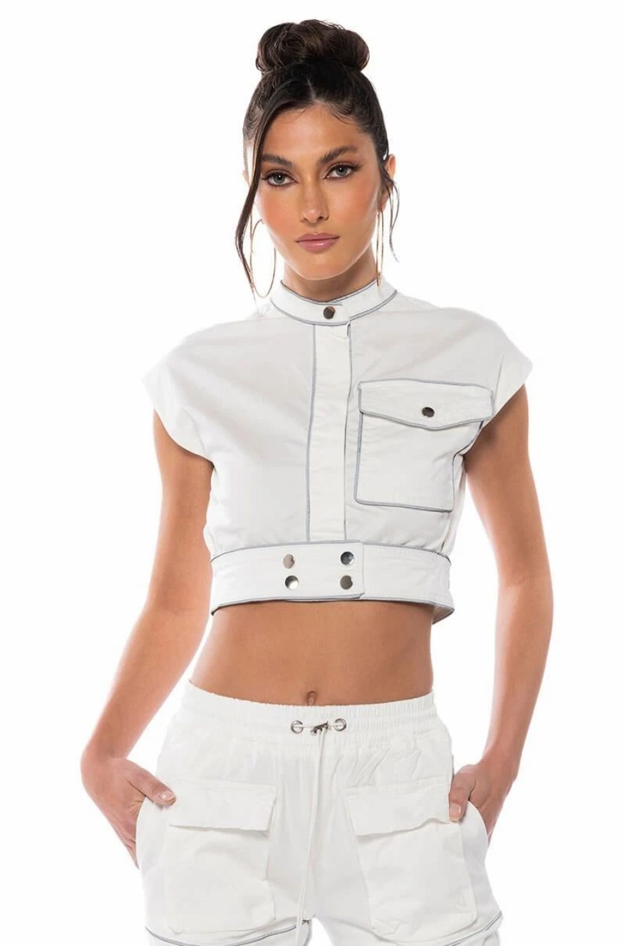 Crop Tops & Bralettes * | Destination Cropped Cargo Top Ivory