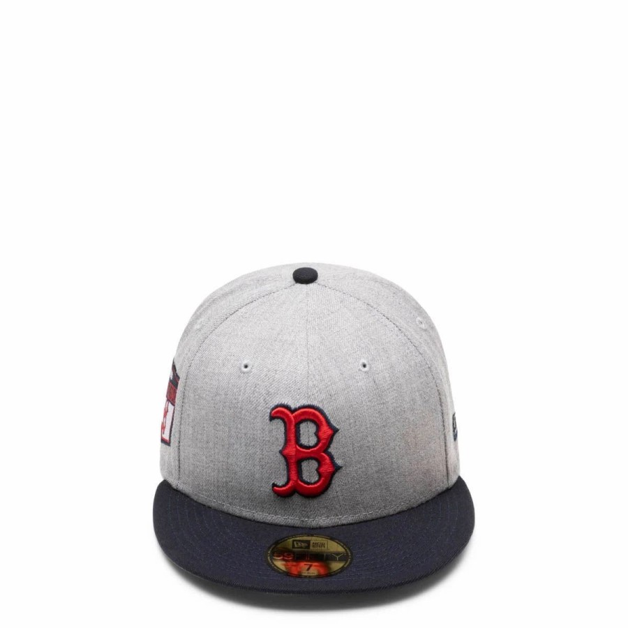 Headwear * | New Era 59Fifty Boston Red Sox Heather Fitted Cap Grey/Navy