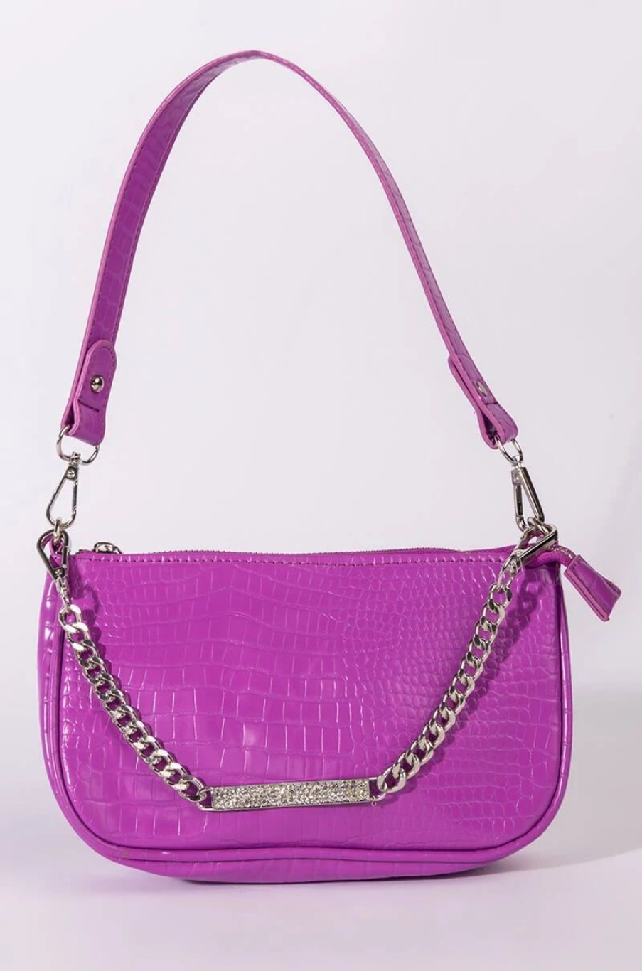 Handbags, Clutches & Wallets * | Lagoon Croc Purse Purple