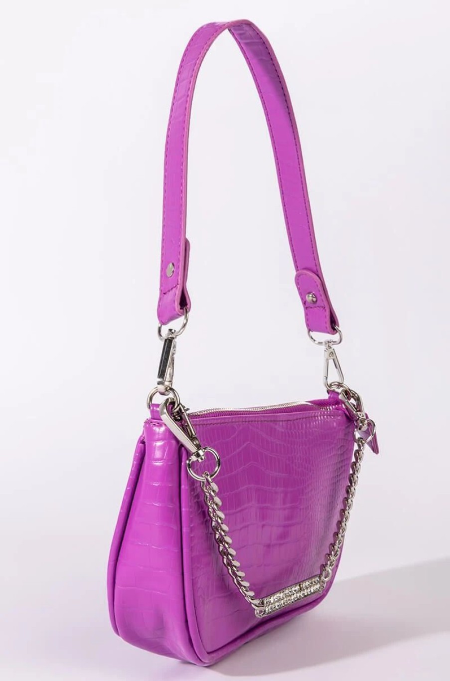 Handbags, Clutches & Wallets * | Lagoon Croc Purse Purple