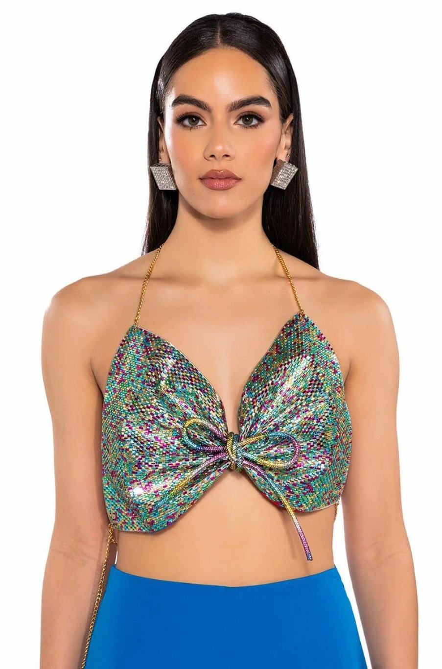 Crop Tops & Bralettes * | Sweet Thang Embellished Crop Top Multi