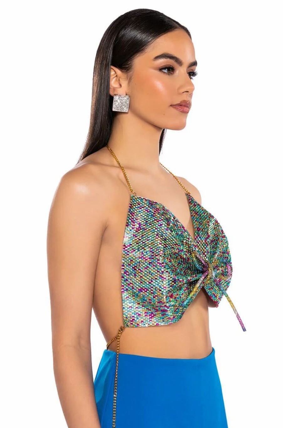 Crop Tops & Bralettes * | Sweet Thang Embellished Crop Top Multi