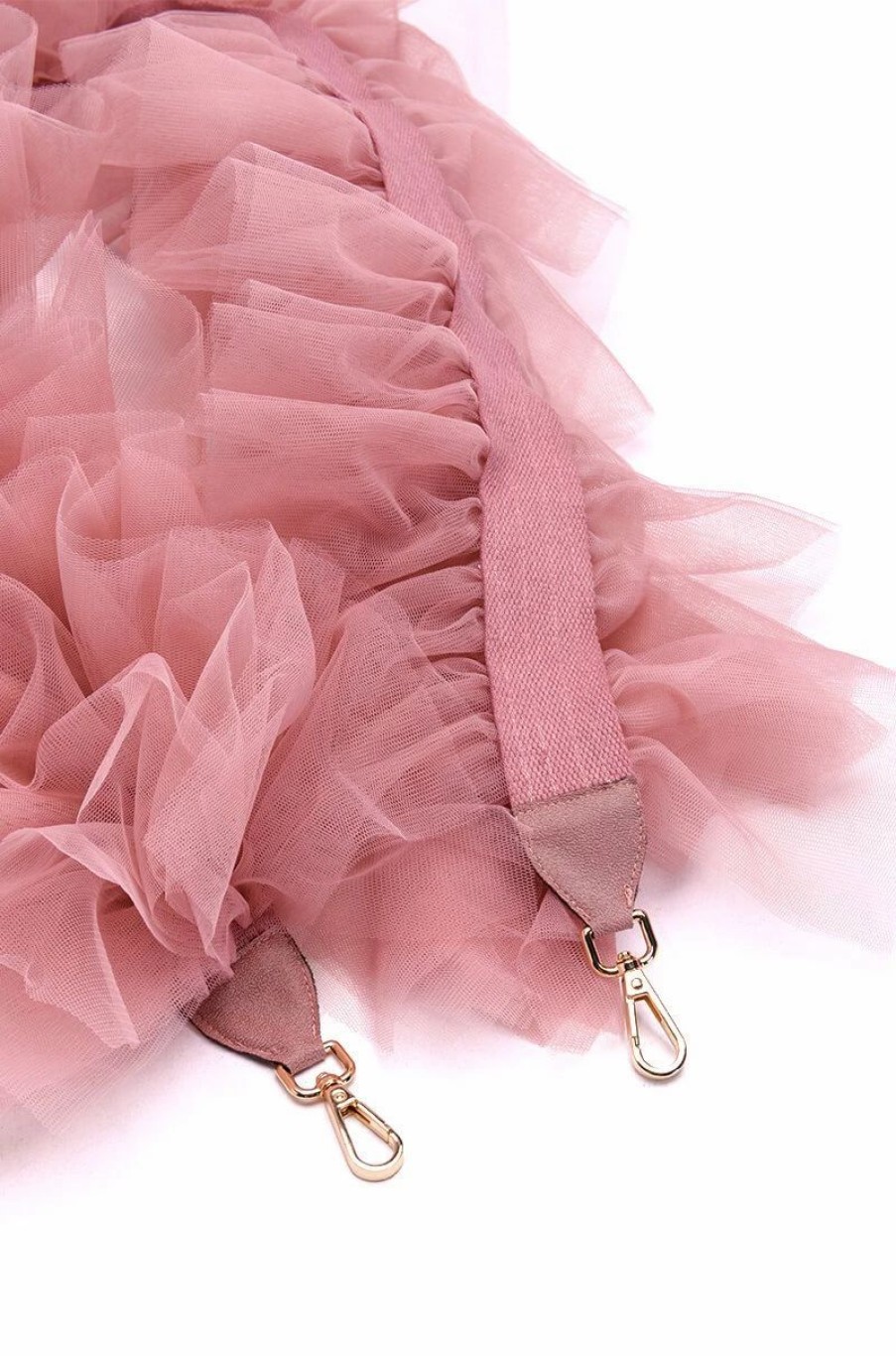 Handbags, Clutches & Wallets * | No Pictures Please Tulle Purse Strap Mauve