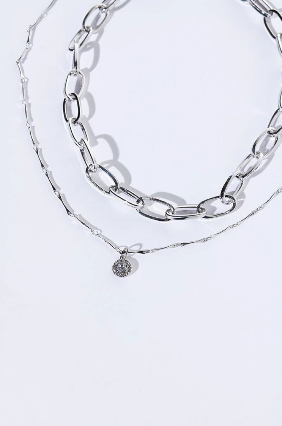 Jewelry * | Nothing To Prove Layered Necklace Silver