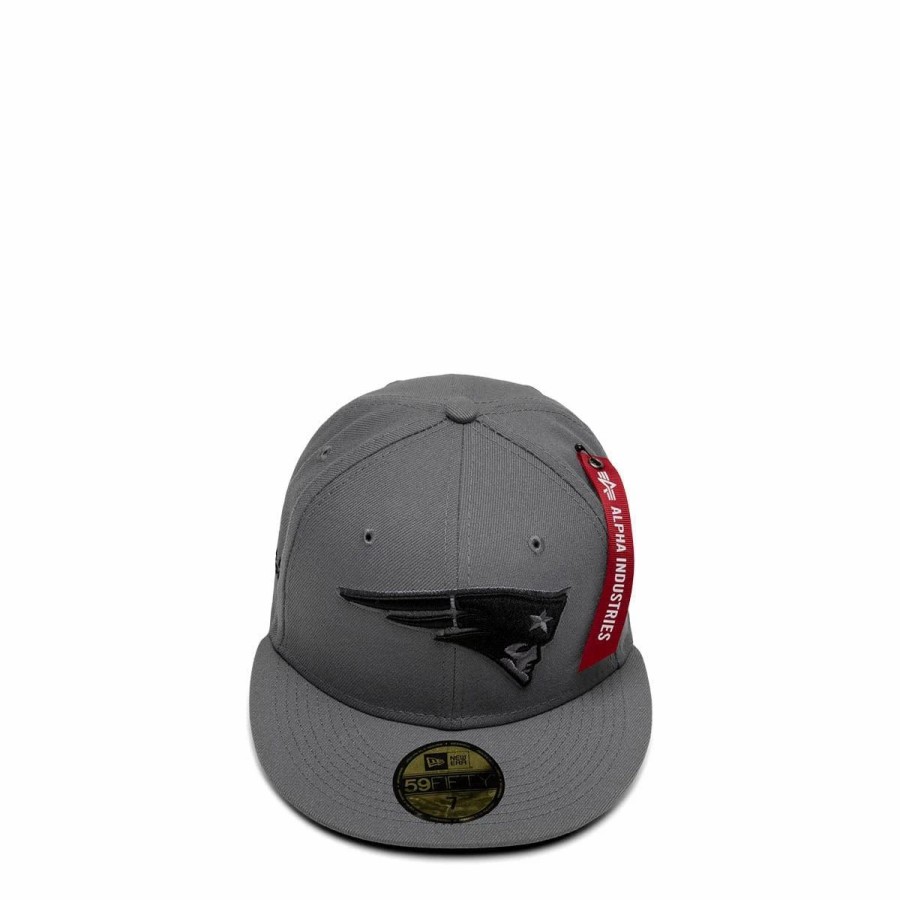 Headwear * | New Era 59Fifty X Alpha Industries New England Patriots Fitted Cap Grey