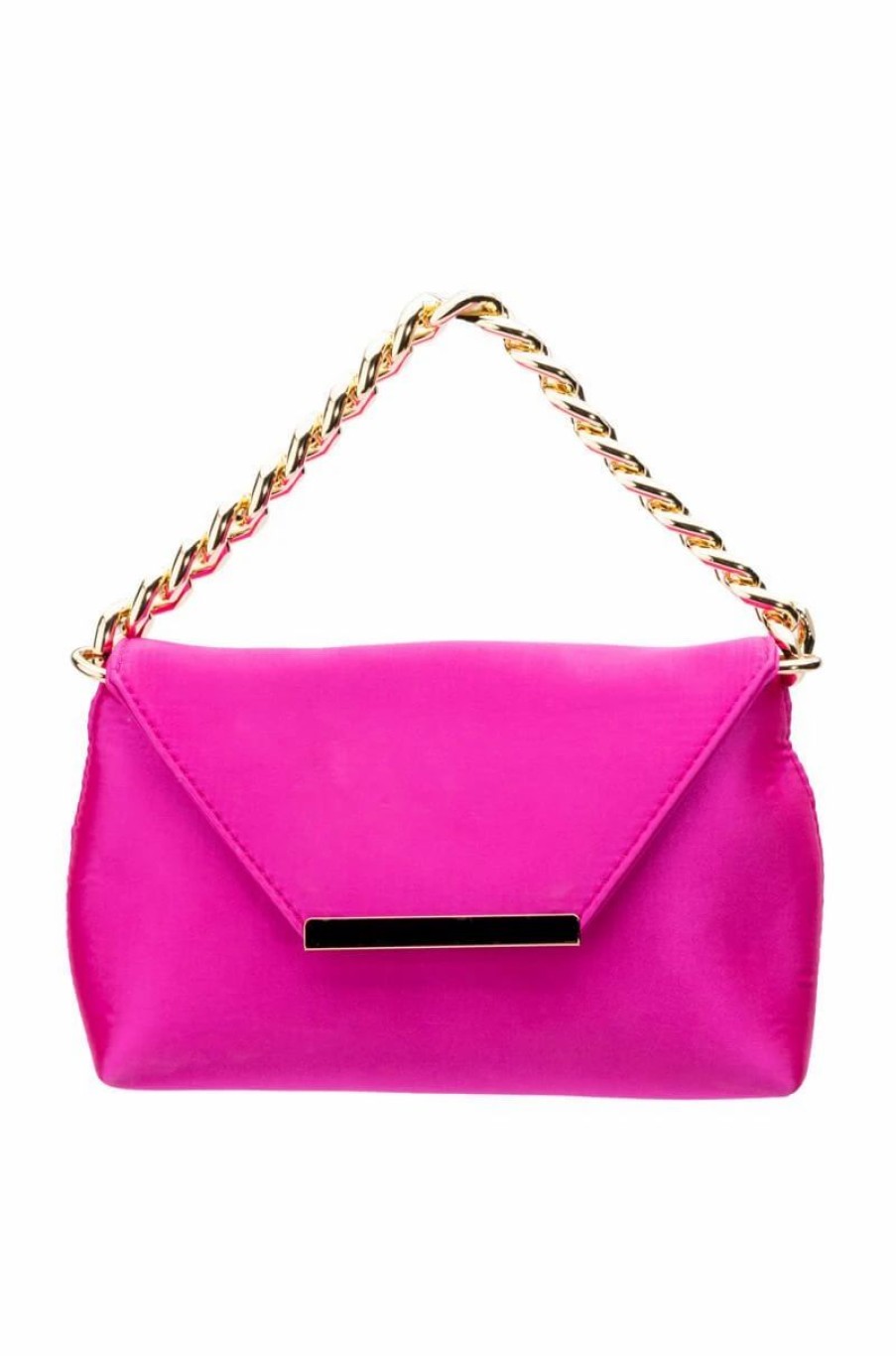 Handbags, Clutches & Wallets * | Adele Satin Purse Fuchsia