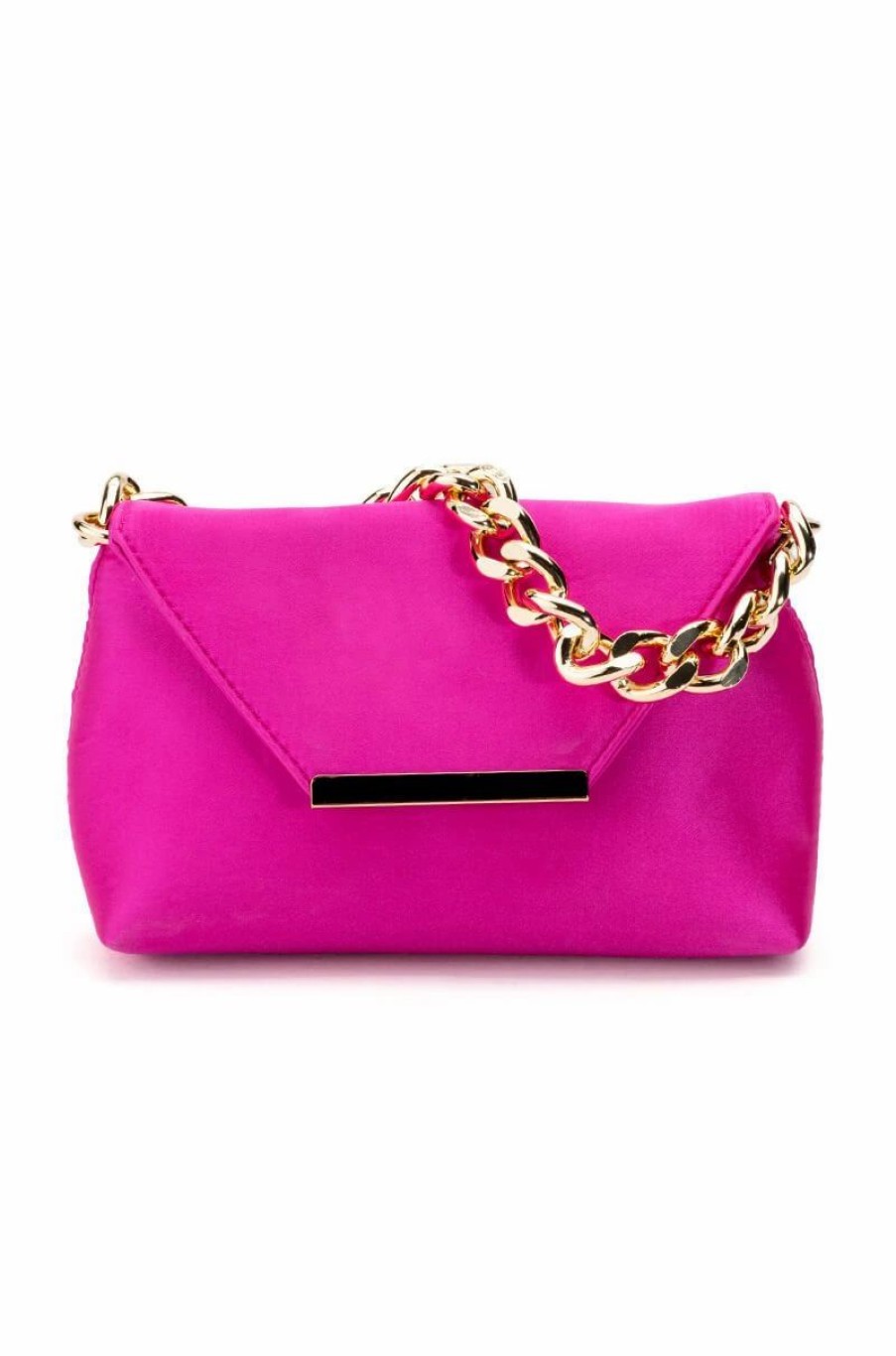 Handbags, Clutches & Wallets * | Adele Satin Purse Fuchsia