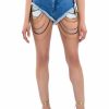 Denim * | Sexy Chain Denim Shorts