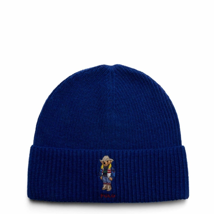 Headwear * | Polo Ralph Lauren Solid Holiday Bear Beanie Heritage Royal