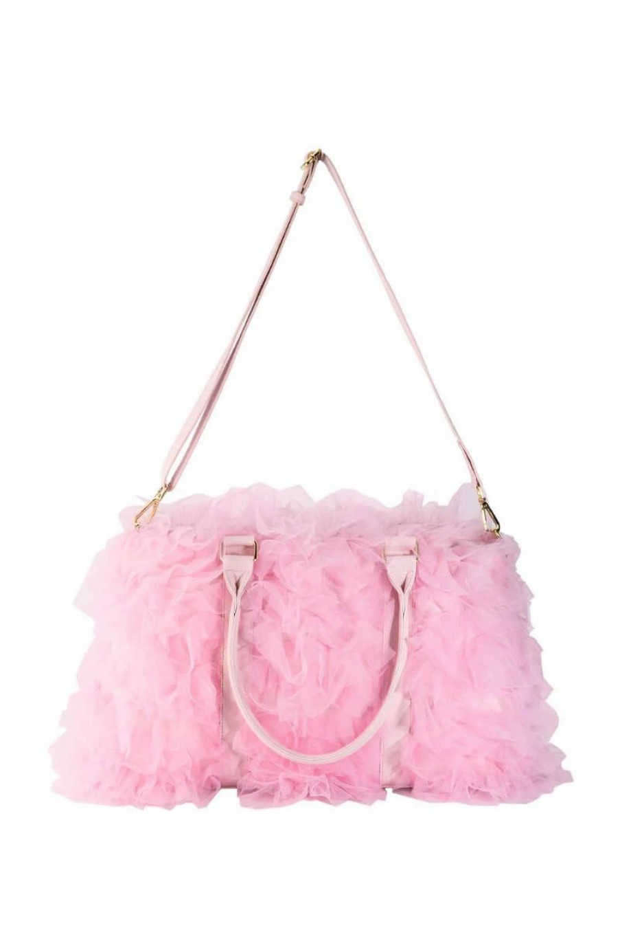 Handbags, Clutches & Wallets * | Lou Lou Tulle Duffle Light Pink