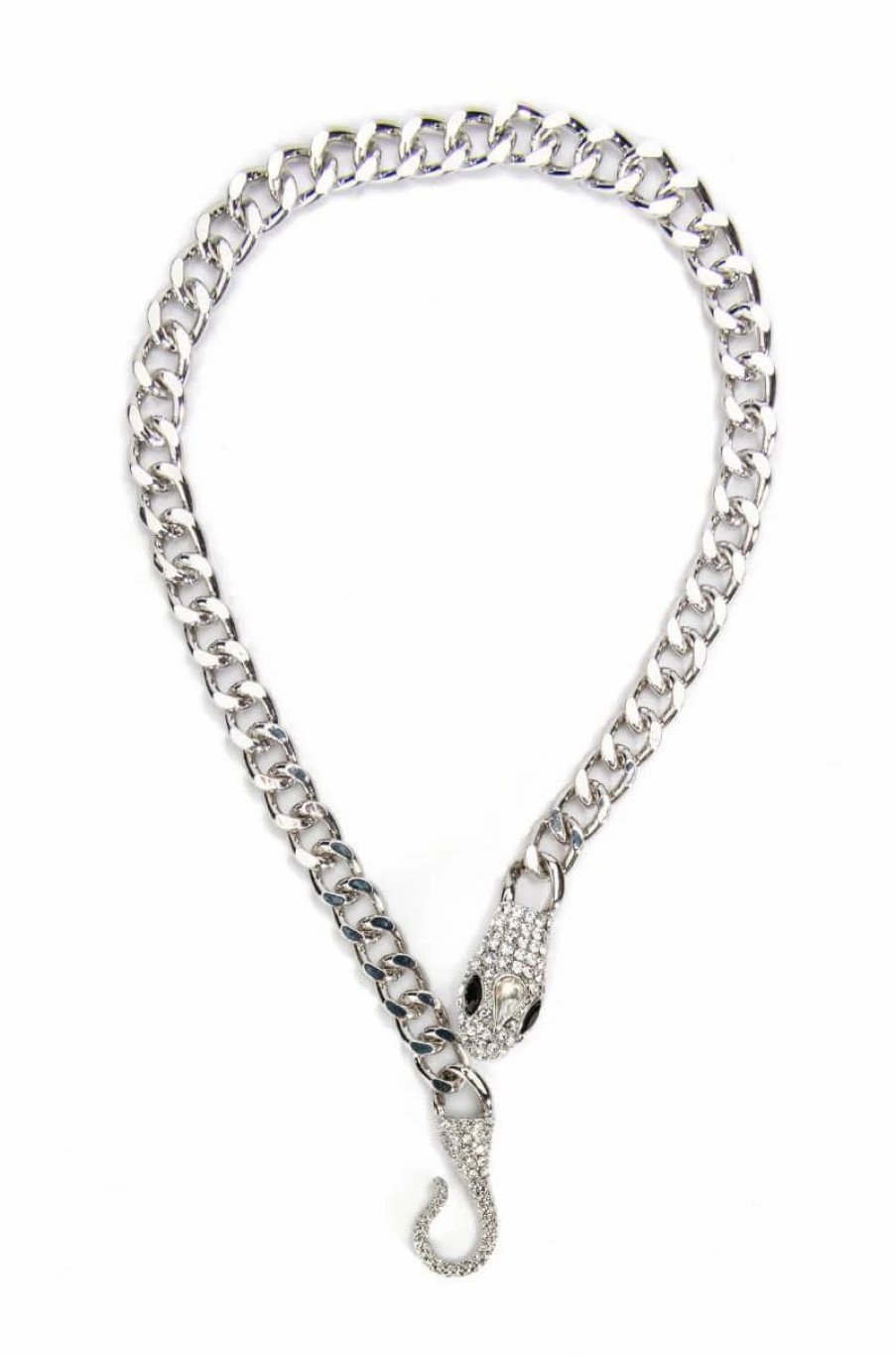 Jewelry * | Pont Des Arts Embellished Chain Necklace Silver