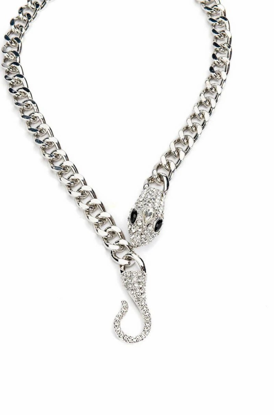 Jewelry * | Pont Des Arts Embellished Chain Necklace Silver